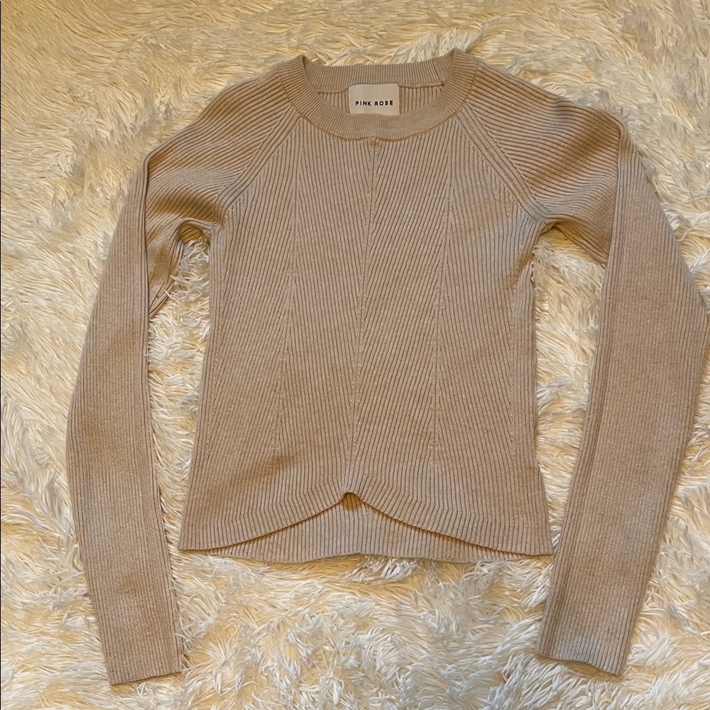 Juniors Medium Pink Rose Sweater